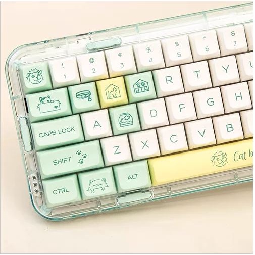 Keycap box cat nút bàn phím cơ 131 nút PBT dyesub XDA keycap