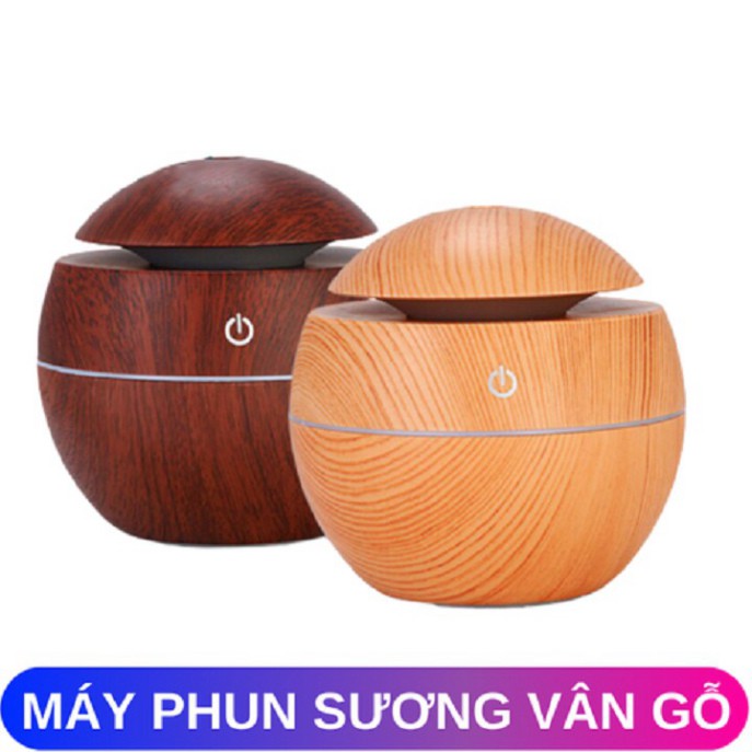 [KÈM TINH DẦU] Máy Xông Tinh Dầu Khuếch Tán Tinh Dầu Tạo Ẩm Vân Gỗ Nhỏ