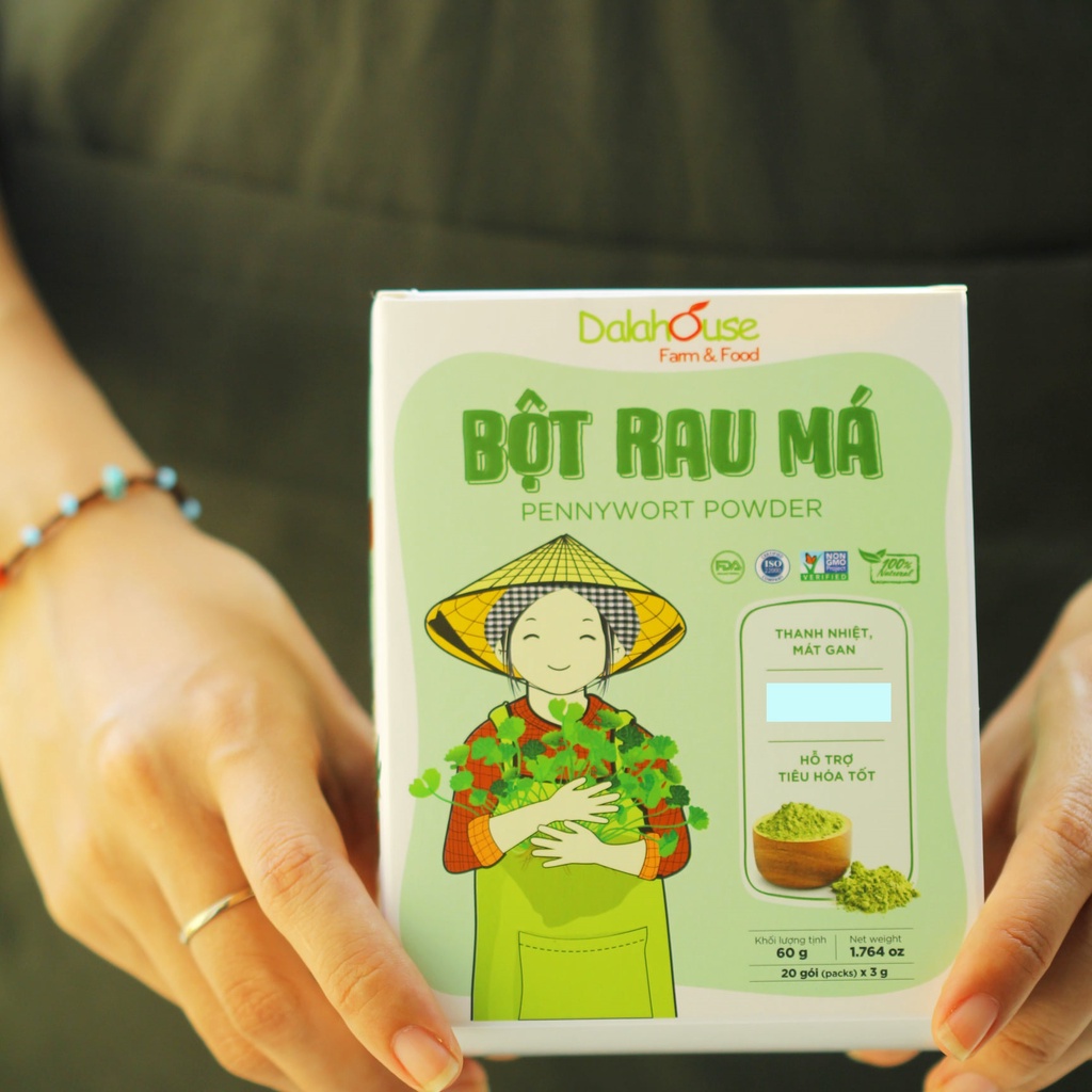 Bột Rau Má Nguyên Chất Sấy Lạnh Dalahouse 60g (20 gói * 3g)