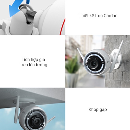 Camera EZVIZ C3W 720P/1080P WI-FI, IP66 Ngoài Trời, Quan Sát Ban Đêm 30m, Báo Động Với Đèn Báo và Còi Hú Hàng Chính Hãng