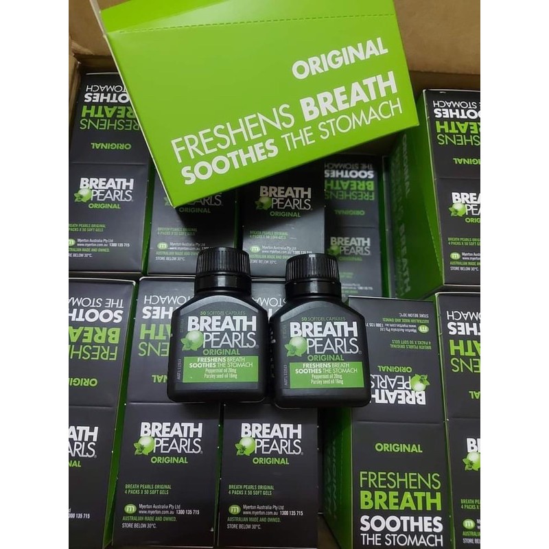 Viên uống thơm miệng Breath Pearls 50 viên Úc