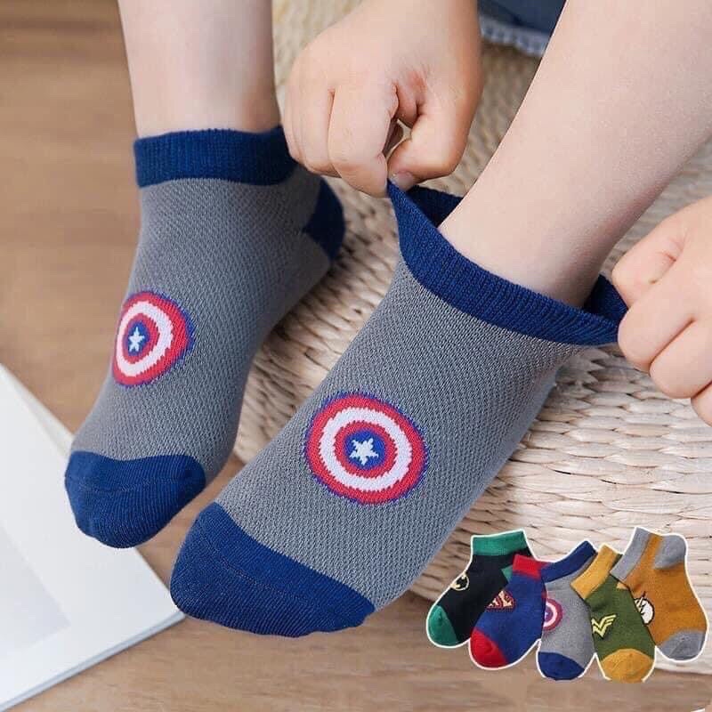 Combo 5-10 đôi tất hình siêu nhân cho bé trai
