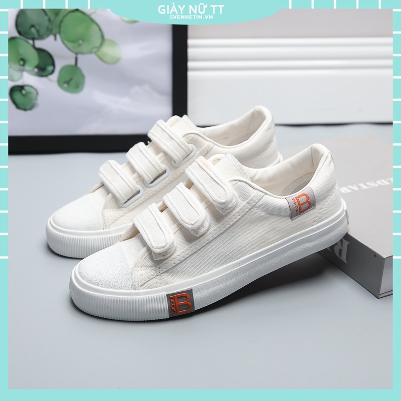 Giày dán nữ Giày Thể Thao Vải Canvas Khóa Dán Thời Trang Năng ĐộngGiày Thể Thao canvas Khóa Dán Phong Cách Hàn Quốc Cho Nữ