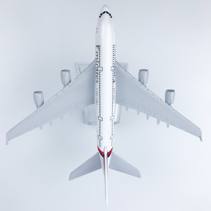 Mô Hình Máy Bay - Máy bay mô hình AIRBUS A380 hãng UAE Emirates Airlines đúc Kim Loại có kèm đế trưng bày