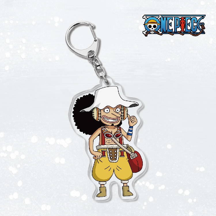 Móc khóa nhựa acrylic nhân vật Luffy Zoro Jinbe phim One Piece