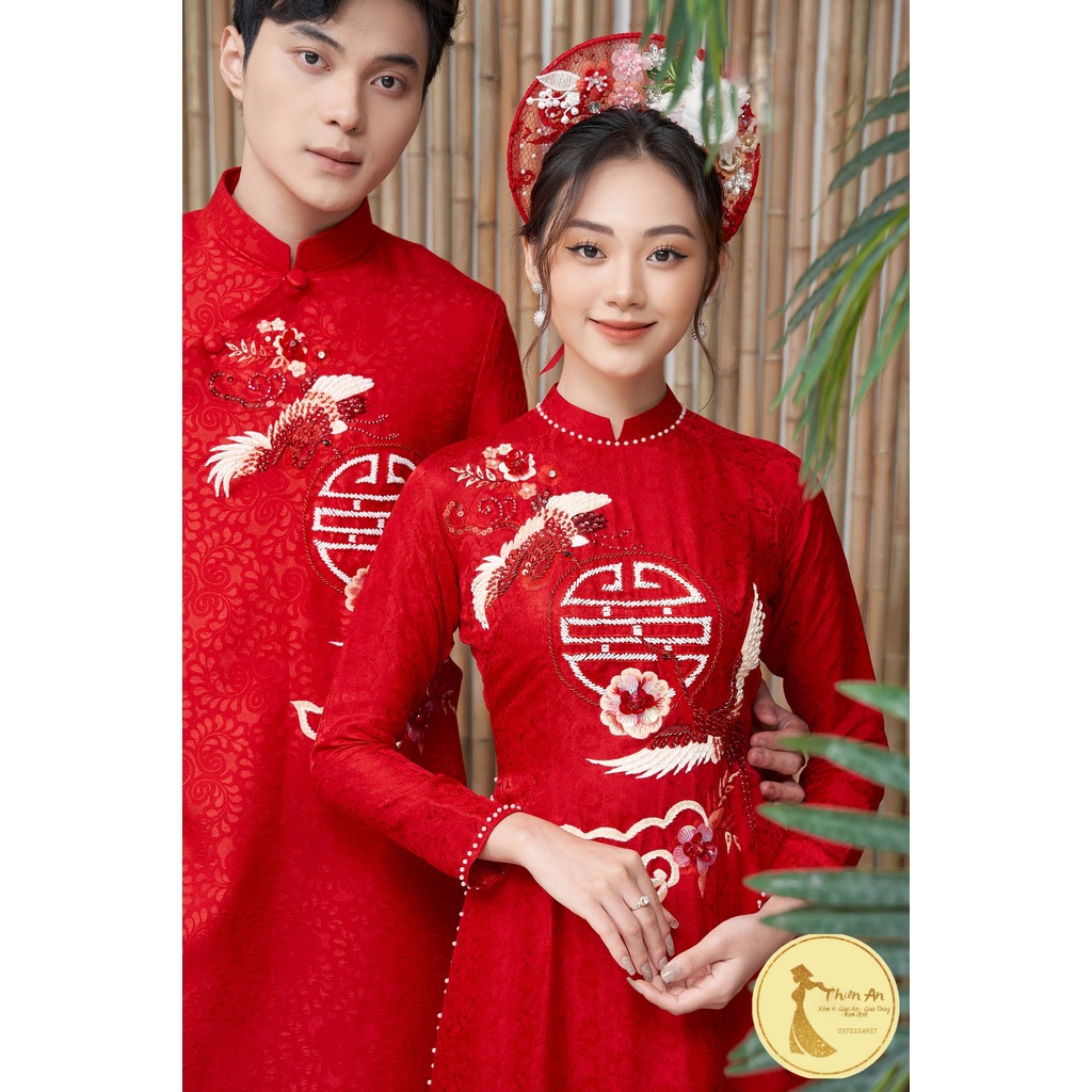 Xưởng Sản Xuất Áo Dài Cặp Cô Dâu Chú Rể Cưới Hỏi, ÁO DÀI THIÊN AN