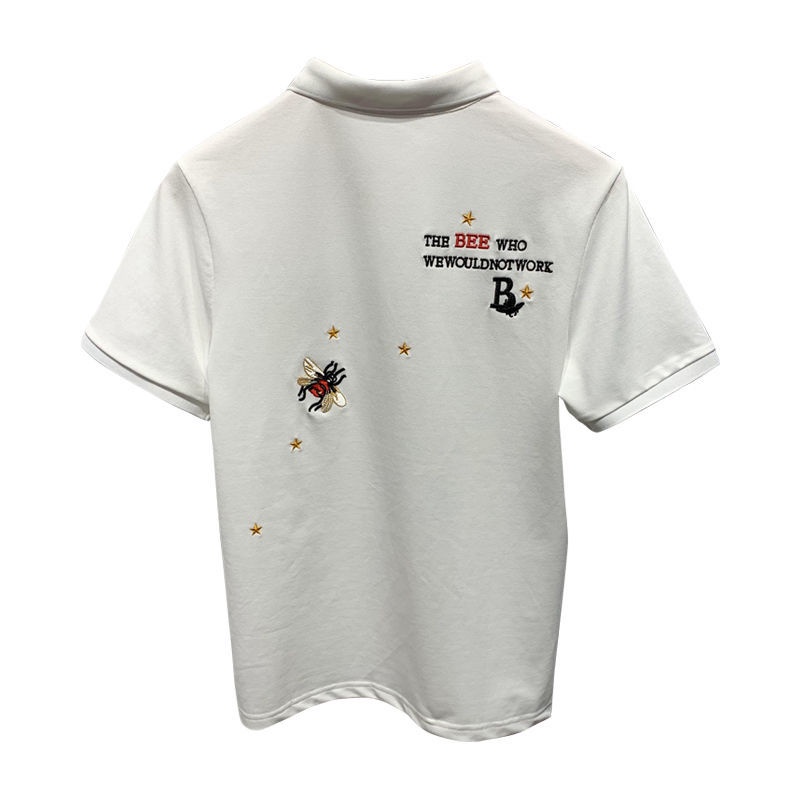 Áo polo Ôm Dáng Ngắn Tay Thêu Hình baju lelaki berkolar saiz besarpanda 2022 Trẻ Trung Cho Nam