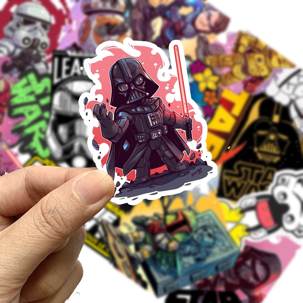 Bộ 60 Sticker hình dán STAR WARS, sticker hình dán Cuộc chiến giữa các vì sao, hình dán pc chống nước