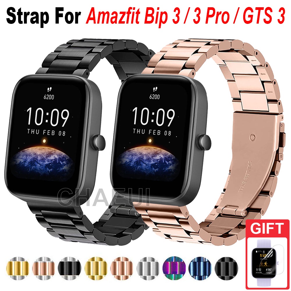 Dây Đeo Inox Cho Đồng Hồ Thông Minh Xiaomi Huami Amazfit Bip 3 U Pro GTS3 GTS 2 Mini GTR 42mm