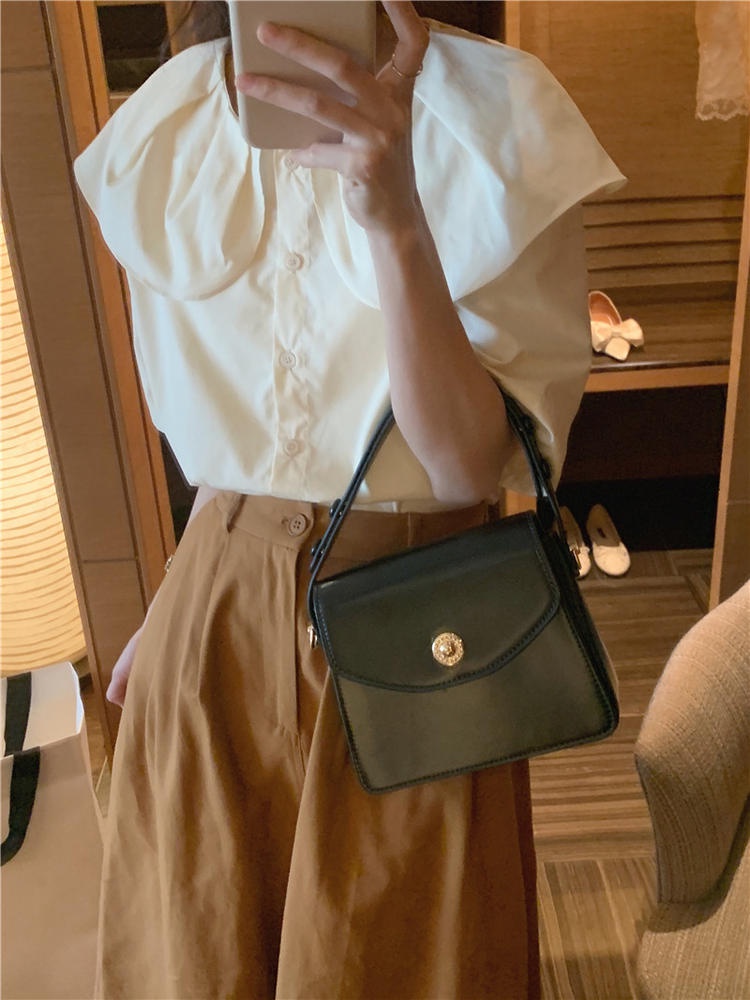 Áo Kiểu Tay Ngắn Cổ Bèo Thời Trang Dành Cho Nữ 50311