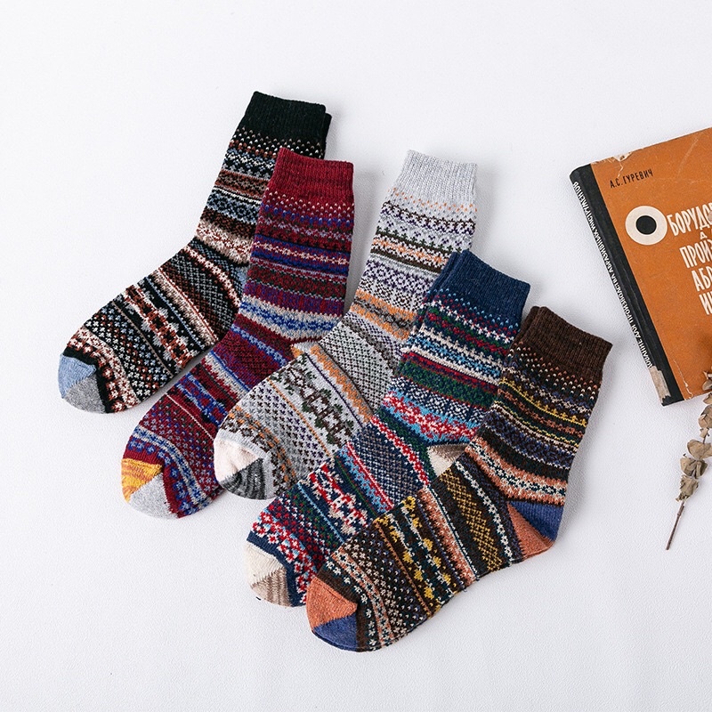 [TonaShoe] Tất Thổ Cẩm Vintage Hoạ Tiết M13