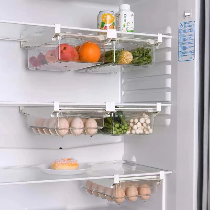 Hộp Đựng Trứng/ Rau Củ Bằng Nhựa Trong Suốt Sức Chứa Lớn Treo Tủ Lạnh Cho Nhà Bếp