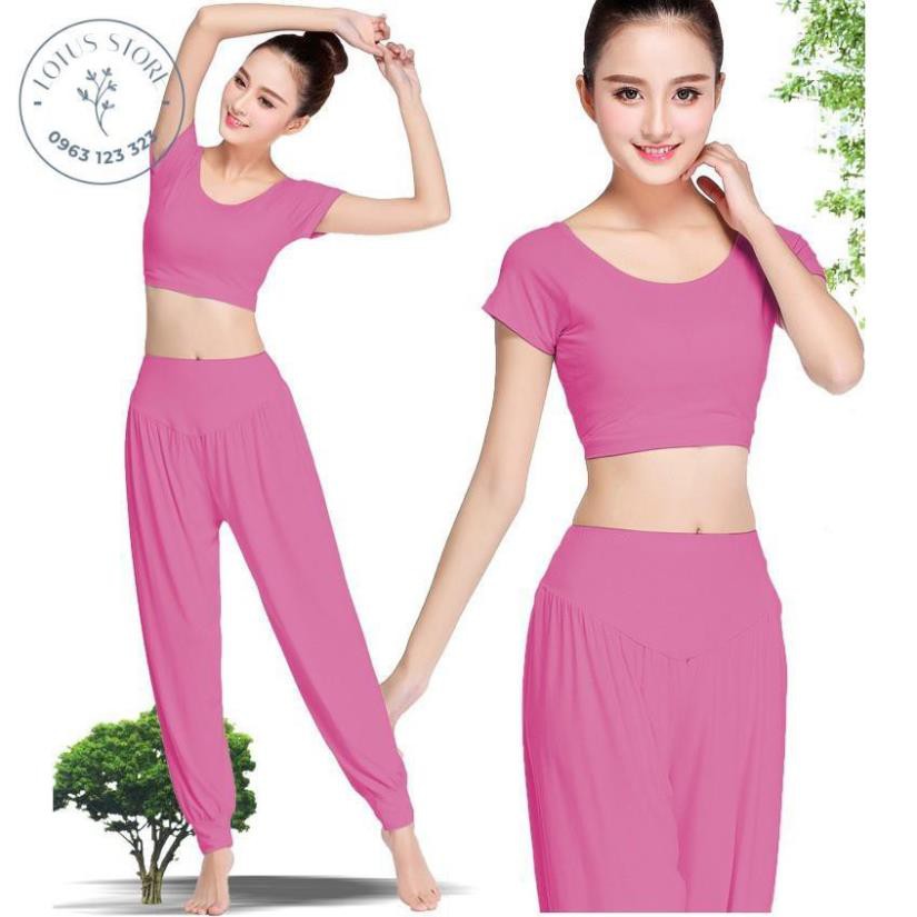 Bộ tập yoga alibaba múa bụng B01 áo croptop khoe bụng  - Tố Uyên Store