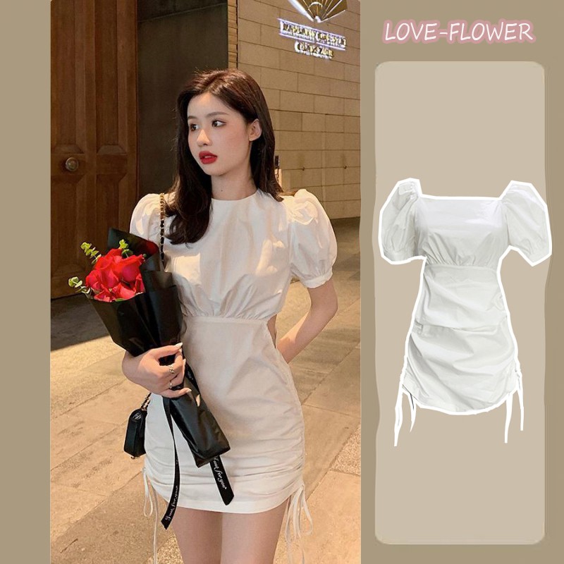 Đầm Tay Phồng Phối Dây Rút Thời Trang Đáng Yêu Cho Nữ | BigBuy360 - bigbuy360.vn