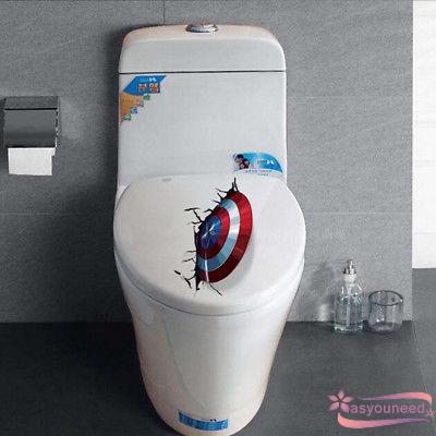 Sticker đội trưởng Mỹ siêu anh hùng dán trang trí toilet