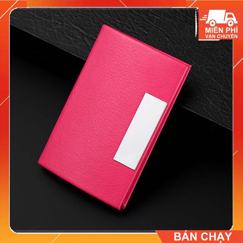 Hộp Đựng Name Card Da Simili Màu Hồng NC01H - Ozeo.vn
