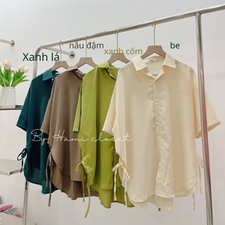 áo sơ mi lụa dây eo 1120