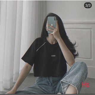 💃Áo Croptop Nữ Logo Ngực Dáng Lỡ 2 Màu