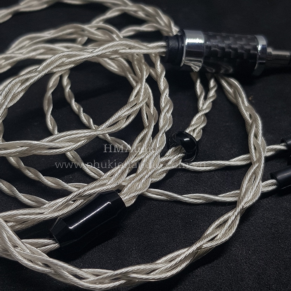 Dây tai nghe đồng mạ bạc OFC 1.2mm tết 4 - Sennheiser HD650 HD600 HD660s HD25