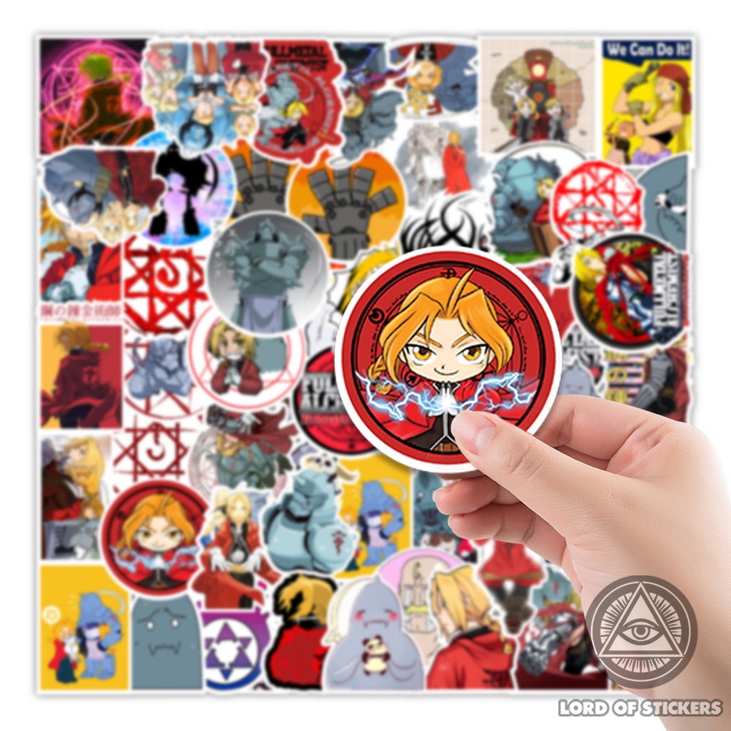 Set 50 Hình Dán Fullmetal Alchemist Sticker Anime Manga Giả Kim Thuật Sư Chống Thấm Nước Trang Trí Mũ Bảo Hiểm, Laptop