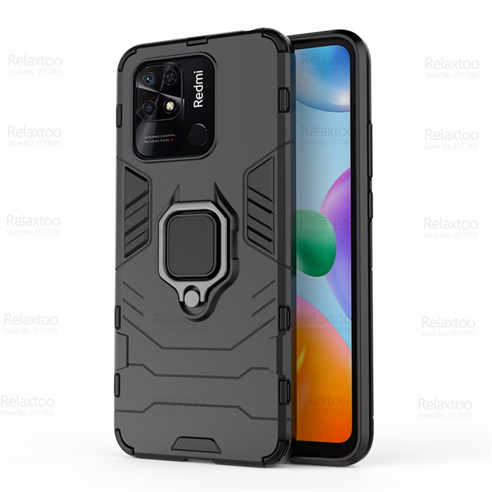 Redmi10C Case Car Magnetic Holder Ring Stand Armor Coque For Xiaomi Redmi 10C Redmi Redme Redmi 10 C Hard Shockproof Phone Cover
