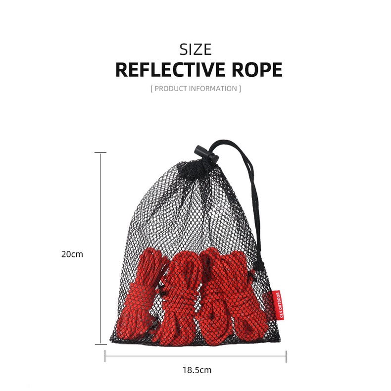 Set 4 Dây Thừng Cột Lều Phản Quang Đường Kính 3.5m 4mm