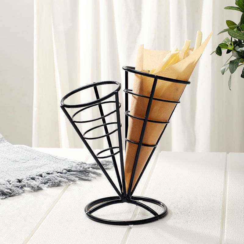 Rổ Sắt Màu Đen Đựng Khoai Tây Chiên Phong Cách Mỹ