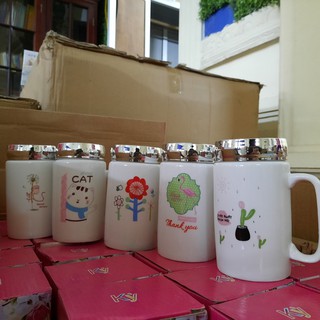 Cốc sứ giữ nhiệt nắp gương