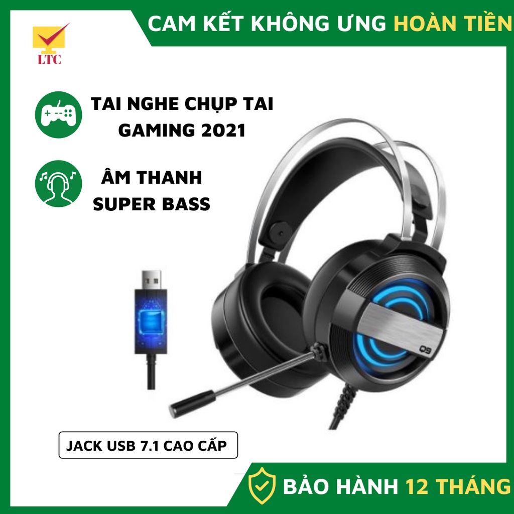 Tai nghe gaming chụp tai LTC Q9 PRO 2022 cao cấp có micro lọc âm cực tốt, âm thanh SUPER BASS nghe nhạc chơi game cực đã