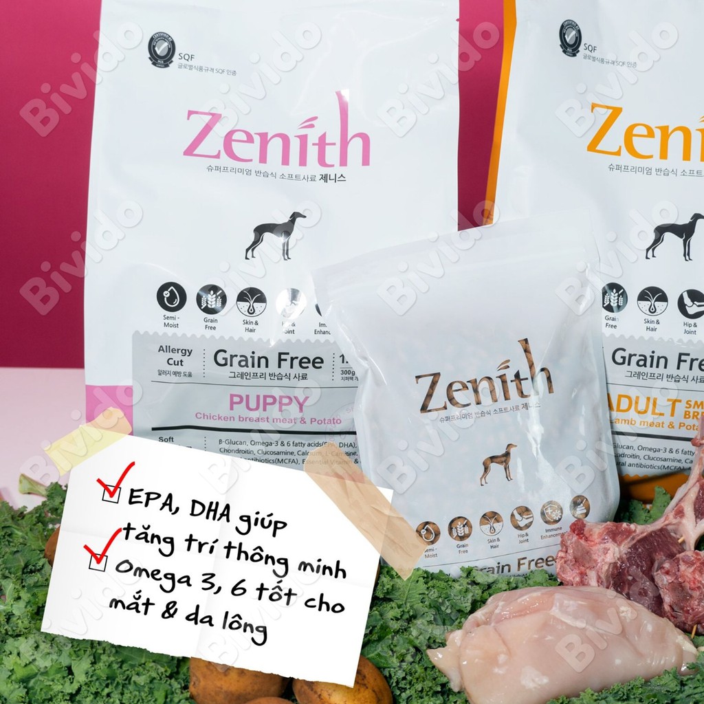 Thức ăn hạt mềm chó con Zenith puppy túi 300g - Bivido