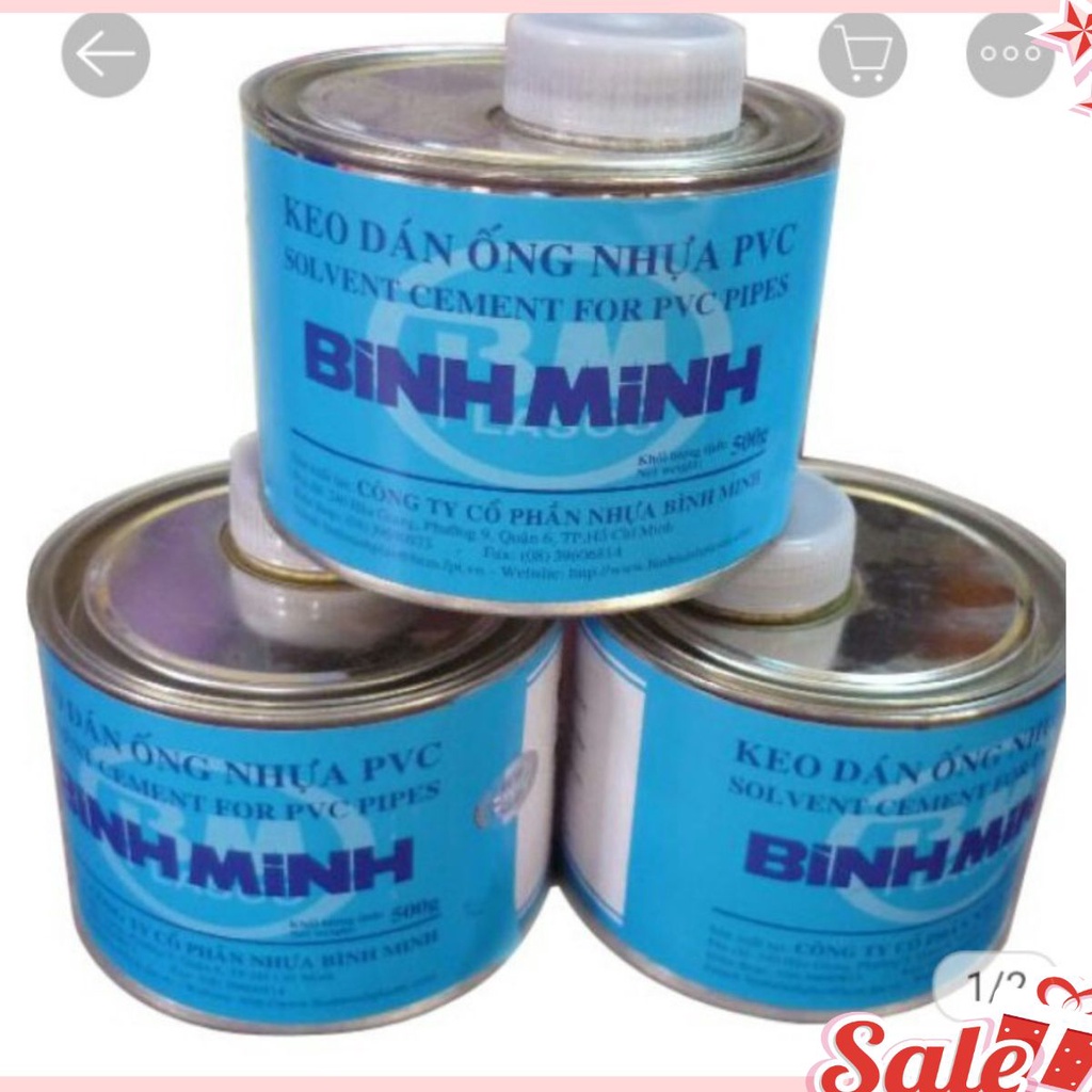 keo dán ống nhựa bình minh loại lon 200gr,500gr