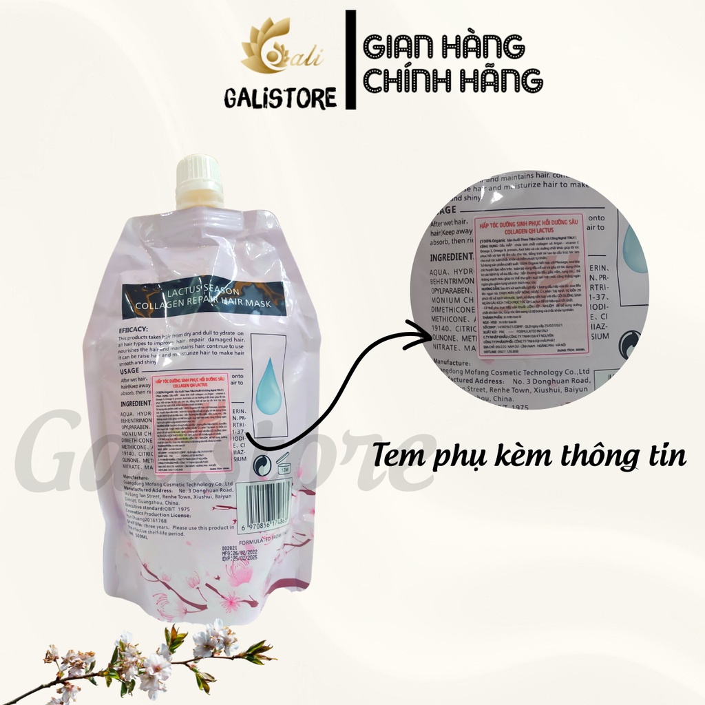 Kem ủ tóc Lactus season giảm gãy rụng phục hồi hư tổn chống xơ rối và tăng cường độ ẩm hấp tóc - Galistore