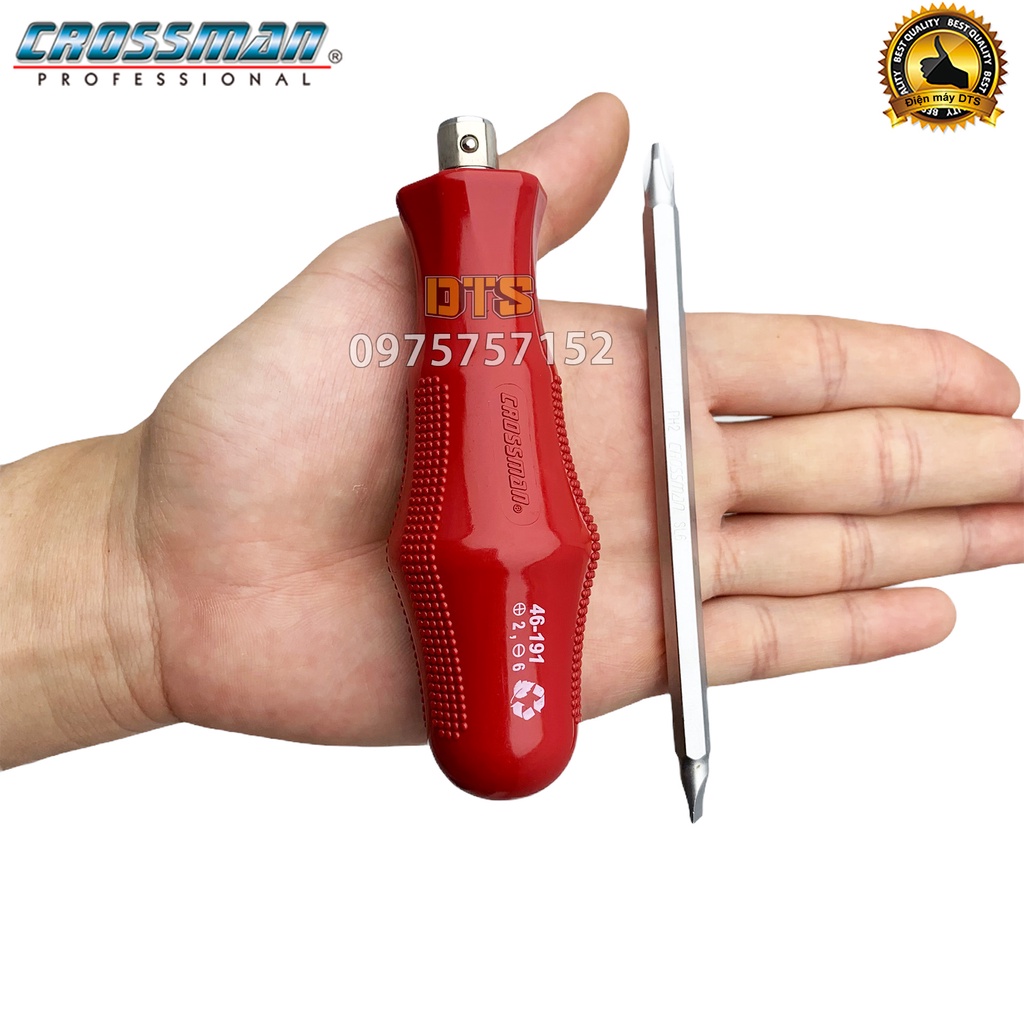 Tô vít 2 đầu cao cấp 6x100mm CROSSMAN 46-191, tua vít dẹp và bake trở đầu thép CR-V siêu cứng đầu hít nam châm vĩnh cửu