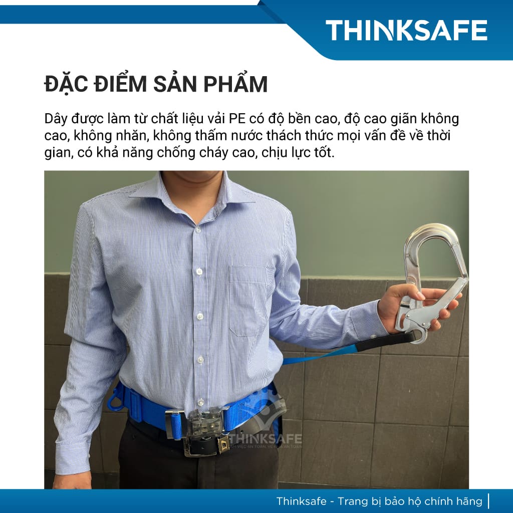 Dây đai an toàn  1 móc Sseda Belt Hàn Quốc có túi đựng linh kiện - dây bảo hộ trên cao cho thợ sơn xây, hàn - THINKSAFE