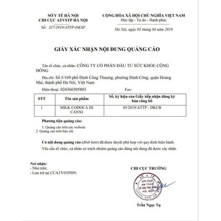 Miễn phí ship_Sữa bột Milk Codoca Hi Canxi loại 400g
