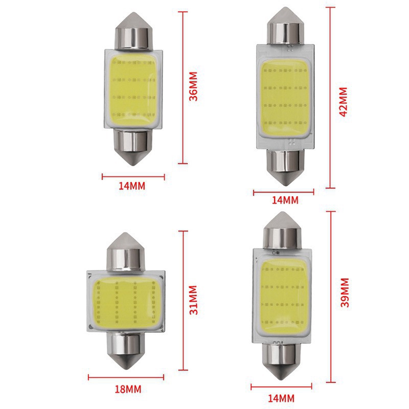 Bóng Đèn Led Cob 31mm 36mm 39mm 41mm Dc12V Cho Vòm Xe Ô Tô