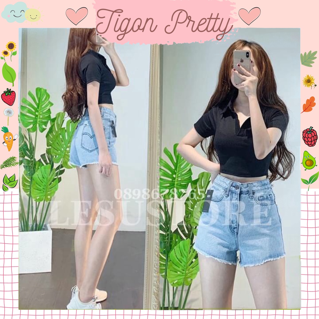 ( Có Video)  Áo Croptop Cổ Trụ PLO