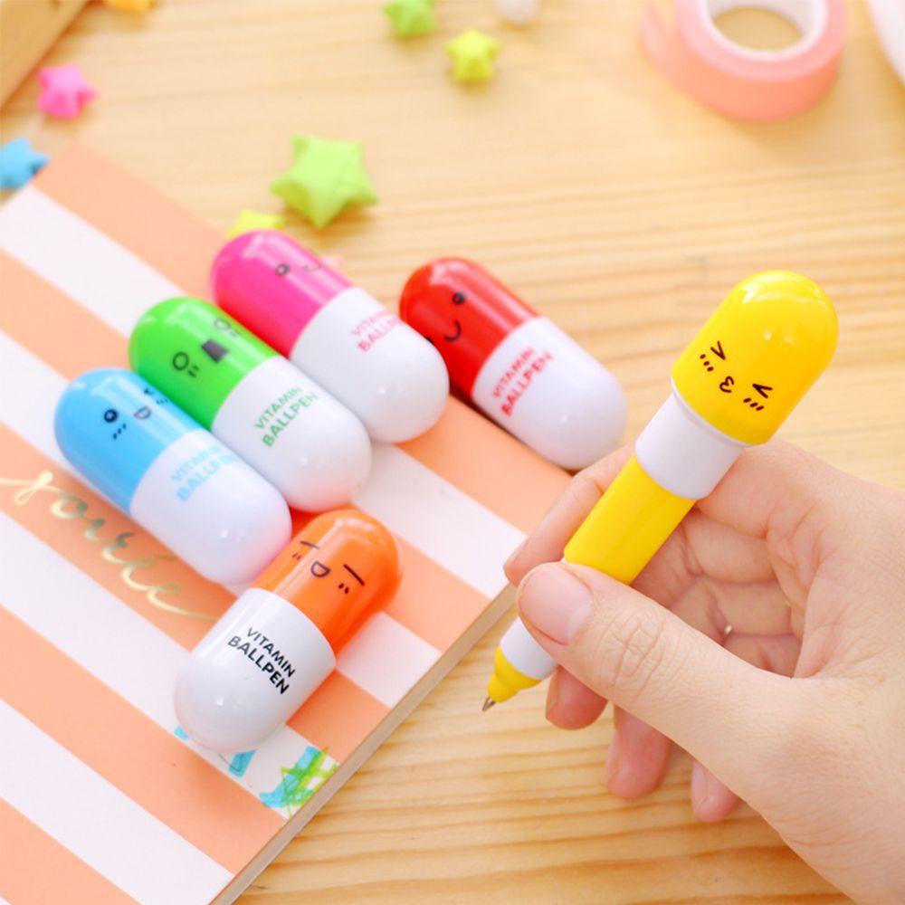 Bút Bi Họa Tiết Viên Thuốc Có Thể Thu Gọn Tiện Dụng