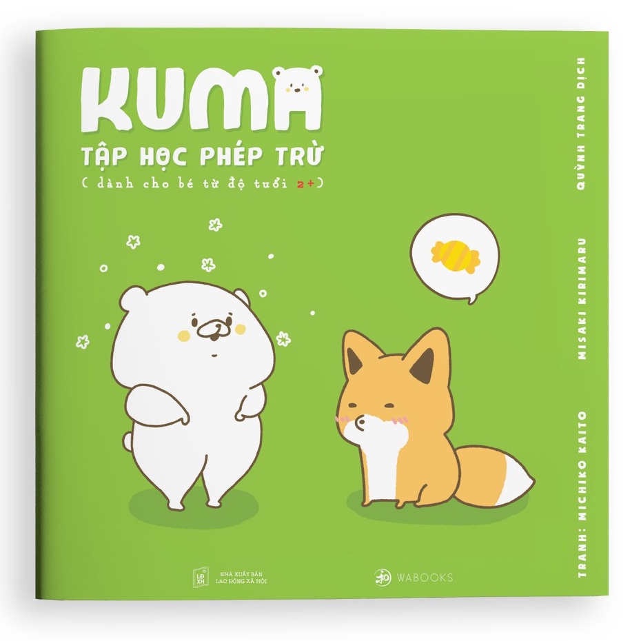 Sách ehon - Kuma tập học phép trừ - Dành cho trẻ từ 2-6 tuổi