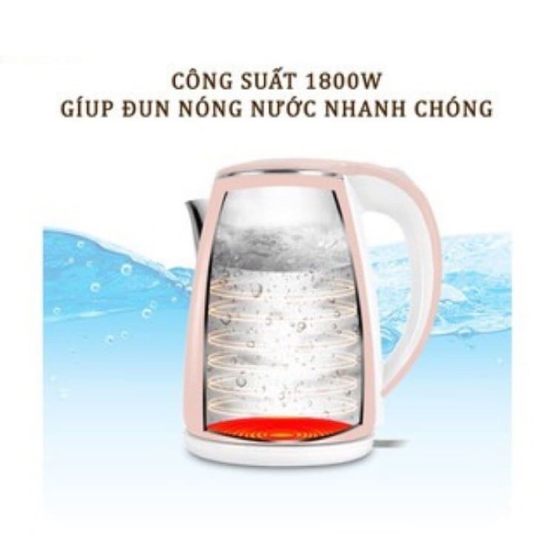 ẤM ĐUN NƯỚC SIÊU TỐC THÁI LAN JIPLAI 2.5L CHỐNG NÓNG, CHỐNG GIẬT TỰ ĐỘNG NGẮT KHI SÔI