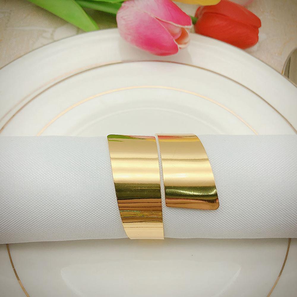 Vòng Giữ Khăn Ăn Bằng Niken Thiết Kế Đơn Giản|Nhẫn Trang Trí Bàn Tiệc Cưới Khách Sạn