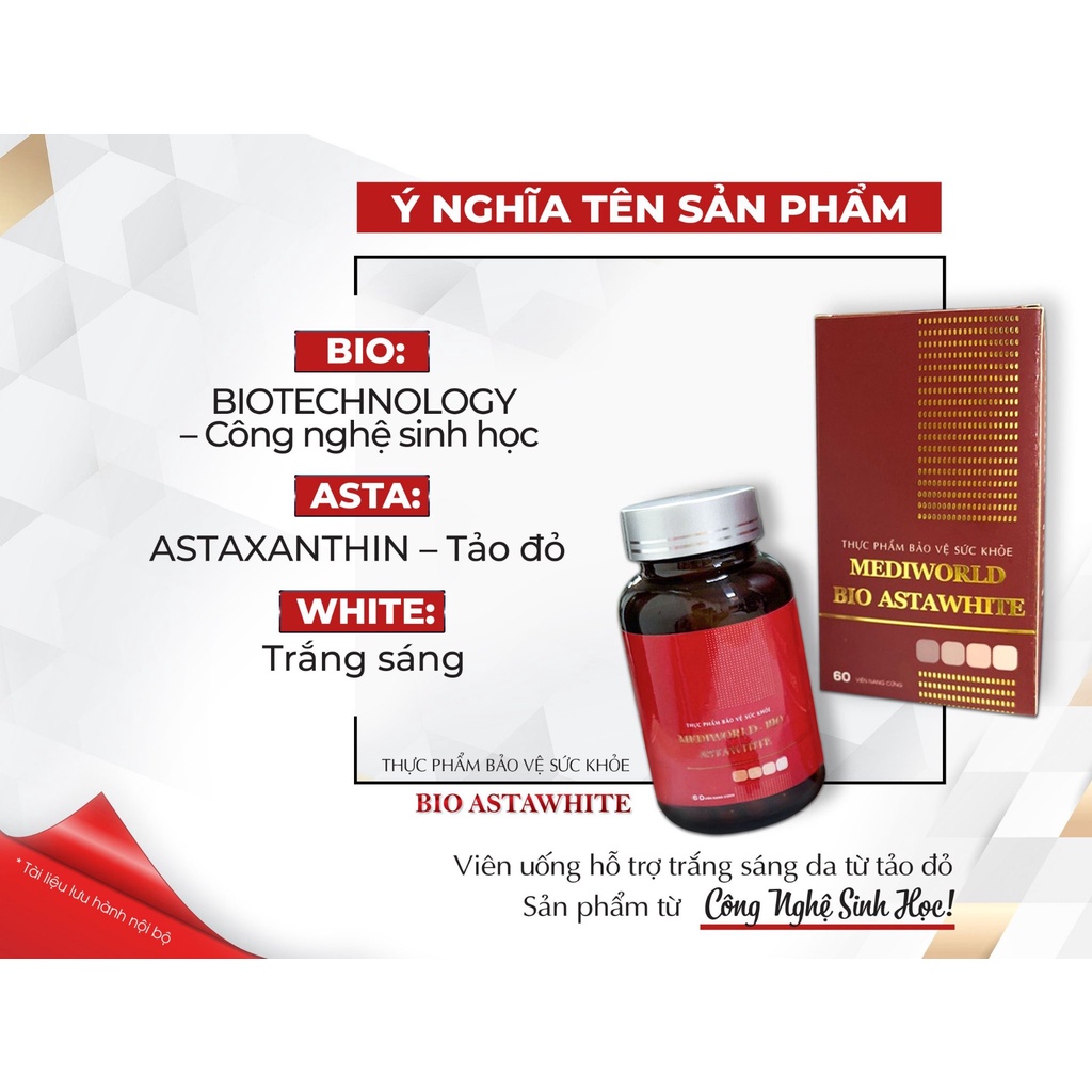 Viên Uống Sáng Da Mờ Nám MEDIWORLD – BIO ASTAWHITE 60 Viên