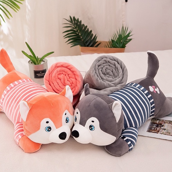 Bộ chăn gối văn phòng 2in1 hình chú chó đáng yêu