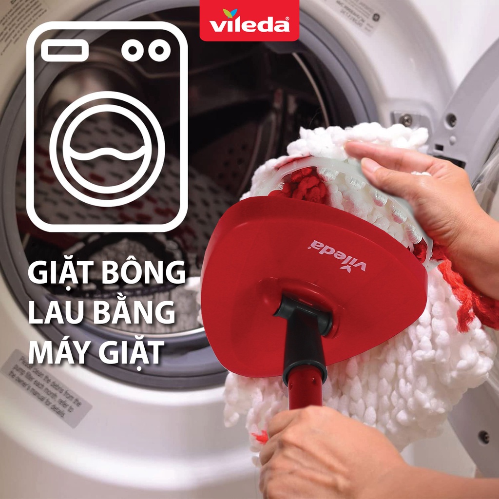 Cây lau nhà VILEDA Turbo Easy Wring&Clean kèm khăn lau đa năng gói 4 chiếc