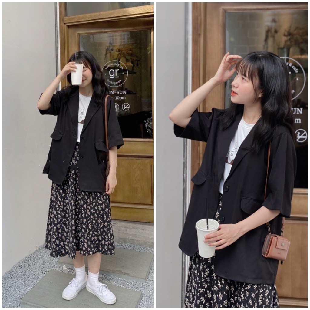 Áo Blazer Tay Ngắn Một Lớp 🌺FREESHIP🌺 Áo Vest Khoác Ngoài Ulzzang Style LAVUSA | BigBuy360 - bigbuy360.vn