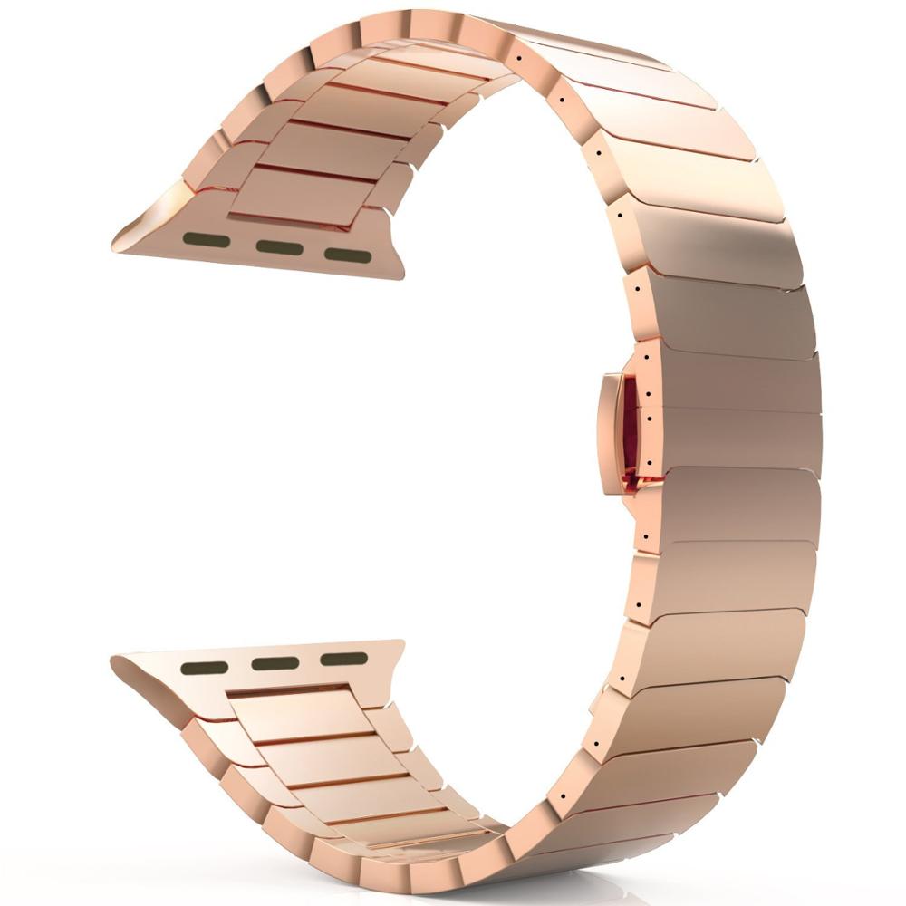 Dây Đeo Inox Cho Đồng Hồ Apple Watch Series 6 Se 5 4 3 44mm 40mm BUTTERFLY