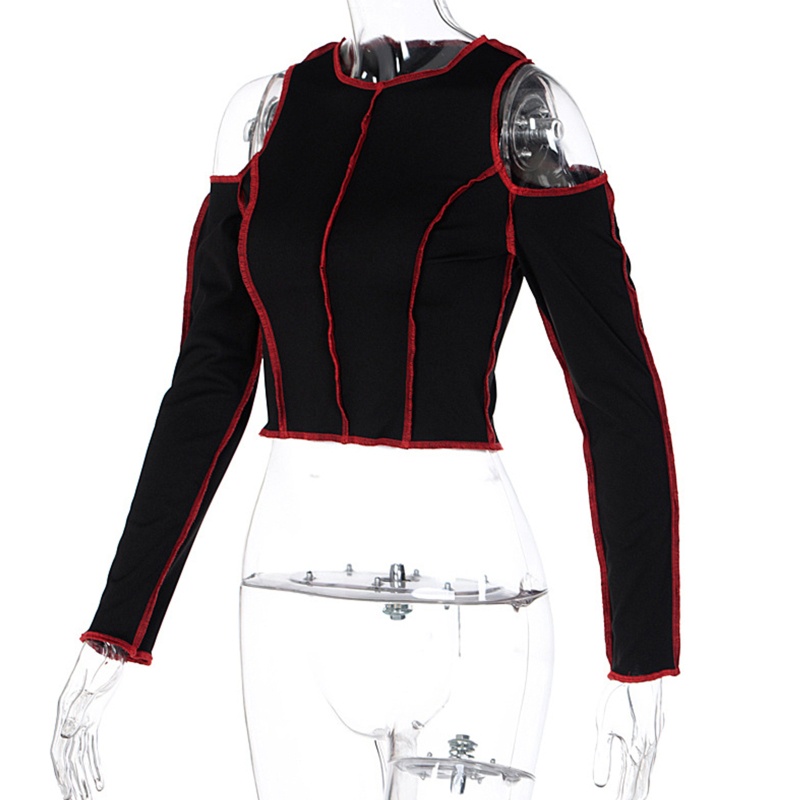 Áo Thun Lửng Tay Dài Họa Tiết Sọc Ngang Thời Trang Quyến Rũ Cho Nữ