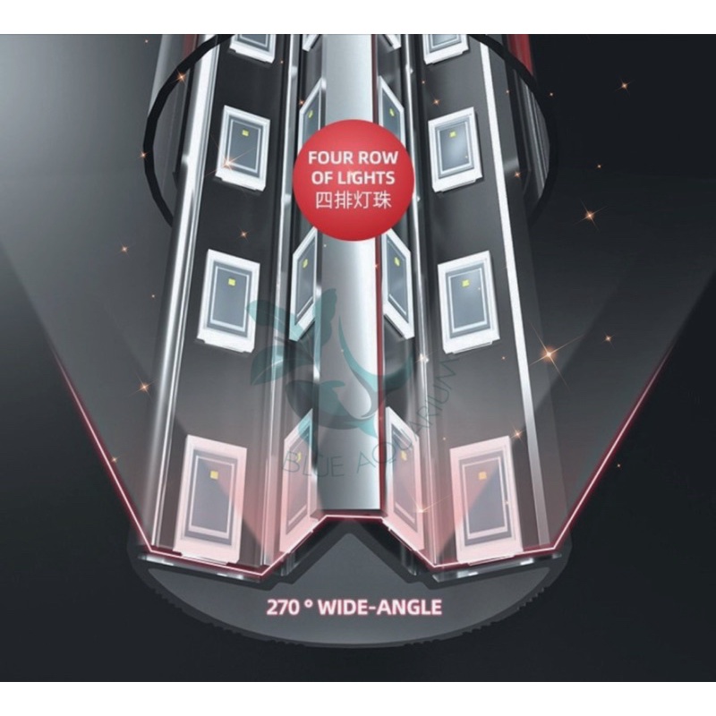 Đèn led ZY-F4 thương hiệu ZhiYang đỏ cá không đỏ nước 4 hàng bóng cao cấp chống chói