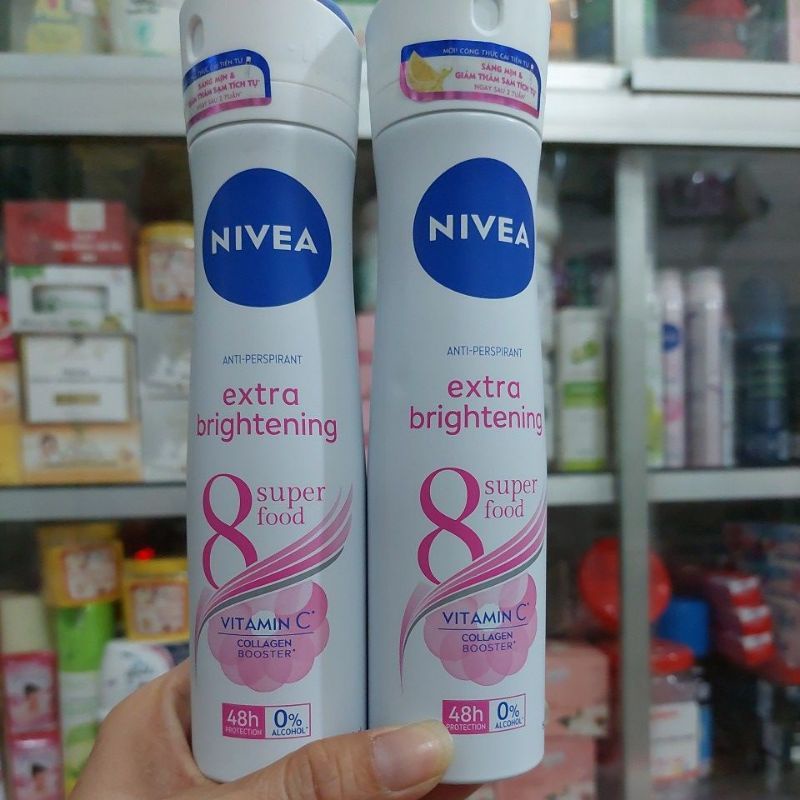 XỊT NGĂN MÙI, GIẢM MỒ HÔI, TRẮNG VÙNG NÁCH NIVEA EXTRA BRIGHTENING 150ML, HÀNG CHÍNH HÃNG