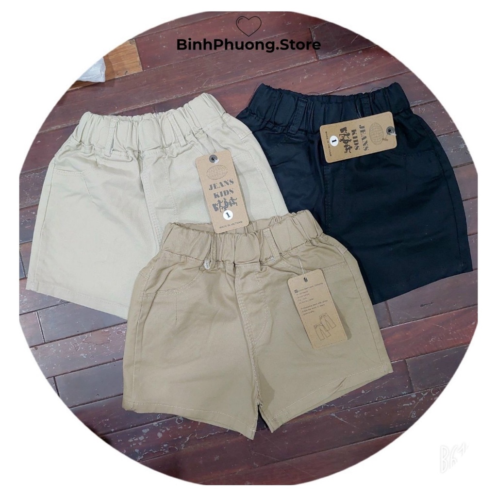 Quần kaki đùi cho bé gái trai túi giả mùa hè Binhphuong.Store M52 Quần đùi jean đi học đi chơi cho bé từ 1 2 3 4 tuổi